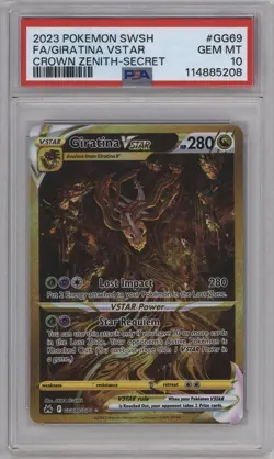 PSA 10 GEM MINT Giratina VStar Crown Zenith Gold Full Art Pokemon GG69/GG70 - Image 1