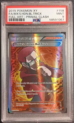 POKEMON XY PRIMAL CLASH 158 FULL ART/MAXIE'S HIDDEN BALL TRICK PSA 9 - Image 1