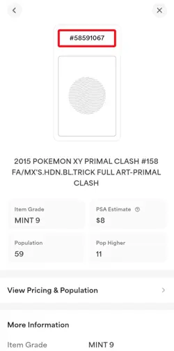 POKEMON XY PRIMAL CLASH 158 FULL ART/MAXIE'S HIDDEN BALL TRICK PSA 9 - Image 3