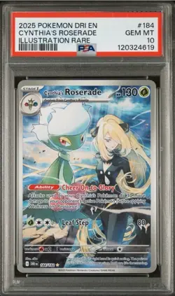 Pokemon Dri En-destined Rivals 184 Cynthia's Roserade Illustration Rare PSA 10 - Image 1