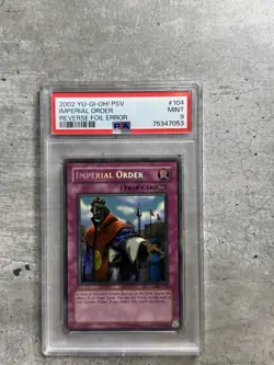 Yugioh Card Imperial Order Reverse Holo Error PSV 9 Mint, PSV-104 2002 (1) - Image 1