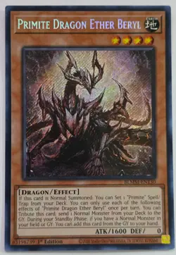 Yugioh Primite Dragon Ether Beryl BLMM-EN130 Secret Rare 1st Edition - Image 1