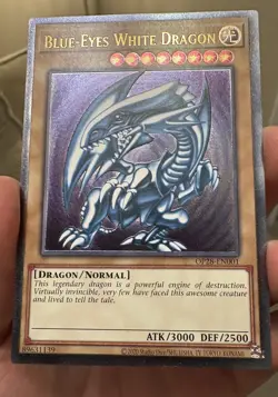 Yugioh OP28-EN001 Blue-Eyes White Dragon Ultimate Euro NM+ purple heavy video - Image 1