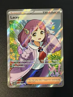 Lacey Full Art Trainer Ultra Rare Holo Card 166/142 Stellar Crown Pokemon - Image 1