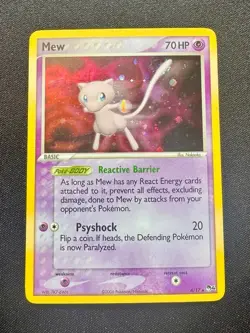 Pokemon TCG Card - MEW 4/17 - Pop Series 4 HOLO RARE - LP - SWIRL - Image 1