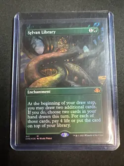 Sylvan Library (Borderless) #441 (Foil) (NM) Dominaria Remastered DMR Magic MTG - Image 1