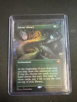 Sylvan Library (Borderless) #441 (Foil) (NM) Dominaria Remastered DMR Magic MTG - Image 1
