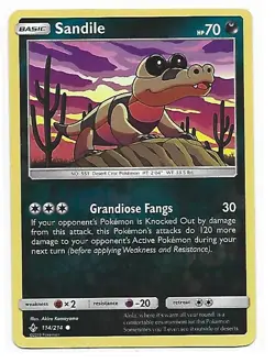 2019 Pokemon Sun and Moon Unbroken Bonds Reverse Foil #114 SANDILE - Image 1