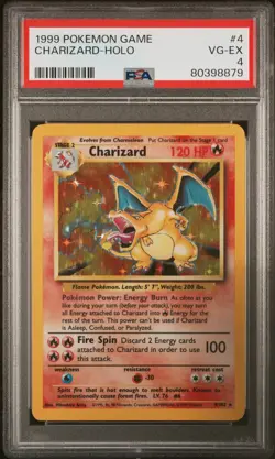 1999 Pokemon Game Charizard #4 HOLO PSA 4 - Image 1