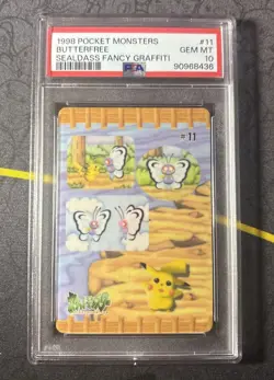 Pokemon Sealdass Fancy Graffiti Butterfree # 11 PSA 10 GEM MT 1998 Japanese - Image 1