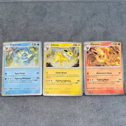 Pokemon Jolteon Flareon Vaporeon SVP 167 168 169 Promo Set Holo Prismatic - Image 1