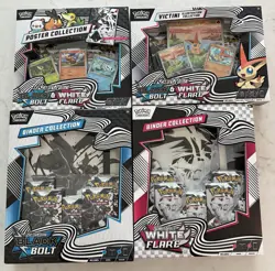 Pokemon Black Bolt White Flare Binder Poster Victini llustration Collection Set - Image 1