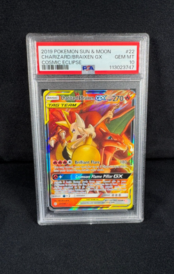 Pokemon Charizard & Braixen GX Holo #22 2019 Cosmic Eclipse PSA 10 Gem Mint TCG - Image 3