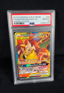 Pokemon Charizard & Braixen GX Holo #22 2019 Cosmic Eclipse PSA 10 Gem Mint TCG - Image 4