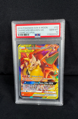 Pokemon Charizard & Braixen GX Holo #22 2019 Cosmic Eclipse PSA 10 Gem Mint TCG - Image 5