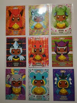 FULL PONCHO EEVEE Set ! Pokemon LET'S GO eevee Card Database Cards! 9 Cards - Image 1