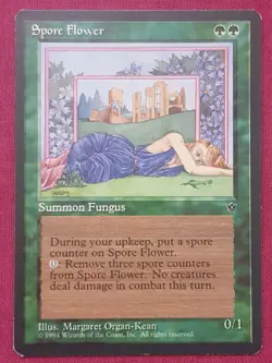 Magic The Gathering FALLEN EMPIRES SPORE FLOWER green card MTG - Image 1