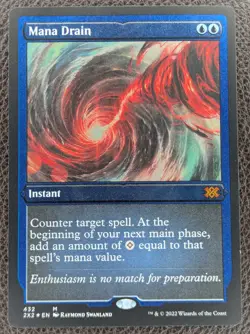 MtG Magic Mana Drain Foil Etched Mythic Rare 2X2 #432 Double Masters 2022 x1 - Image 1