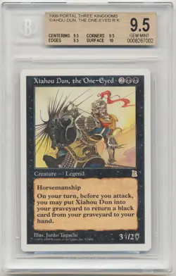 Graded Xiahou Dun, the One-Eyed BGS 9.5 GEM QUAD+ Portal Three Kingdoms P3K MTG! - Image 1