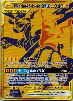 Pikachu & Zekrom GX SM248 Holo Card Near Mint Condition - Image 1