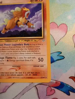 Pokemon TCG Entei Neo Revelation Card 17/64 Unlimited Rare - Image 3