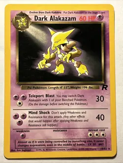 2000 POKEMON TCG Dark Alakazam 18/82 Team Rocket WOTC Rare Vintage Card NM - Image 1