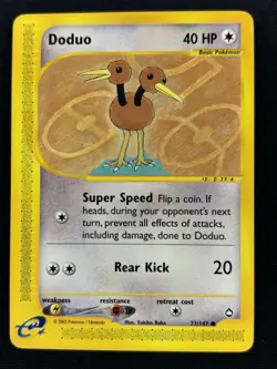 Doduo 73/147 - Aquapolis E-Series WOTC Vintage Non-Holo Pokemon Card - LP - Image 1