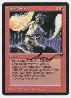 Signed Pyrotechnics Proof MP Legends Artist Anson Maddocks 1994 MTG Magic AP! - Image 1