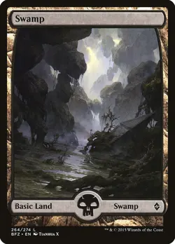 1x - SWAMP - #264 - Full Art - Battle for Zendikar - NM MTG - Image 1