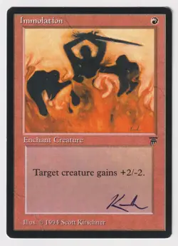 Signed Immolation Proof LP Legends Artist Scott Kirschner 1994 WOTC MTG Magic AP - Image 1