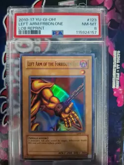 Yugioh - 2002 PSA 8 Left Arm of The Forbidden One | LOB-123 | Unlimited Edition - Image 1