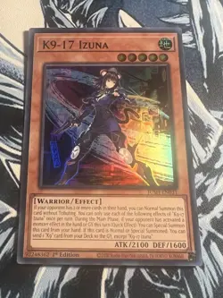 Yugioh K9-17 Izuna Ultra Rare JUSH-EN031 Near Mint - Image 1