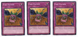 3x FAKE FEATHER TRAP CARD 1ST EDITION DP11-EN024 COMMON YUGIOH NM - Image 1