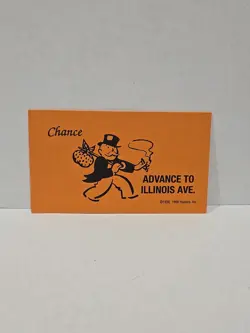 1996 Monopoly Advance To Illinois Ave. Replacement Chance Card - Image 1