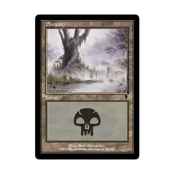 WOTC MtG Odyssey Swamp #341 (C) (Foil) EX - Image 1
