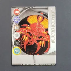 Bakugan Battle Brawler - Flame Portal - Metal Gate Card - 1/48i - BA440 - Silver - Image 2