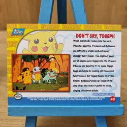 Topps Pokemon Pikachu Vacation Don't Cry, Togepi! No.43 Blue Back Card - Image 2