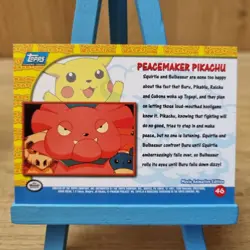 Topps Pokemon Pikachu Vacation Peacemaker Pikachu No.46 Blue Back Card - Image 2