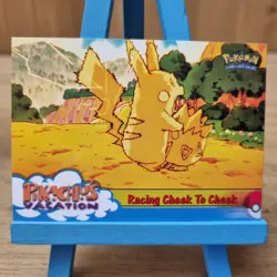 Topps Pokemon Pikachu Vacation Racing Cheek To Cheek No.48 Blue Back Card - Image 1