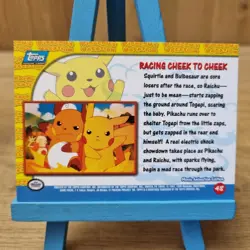 Topps Pokemon Pikachu Vacation Racing Cheek To Cheek No.48 Blue Back Card - Image 2