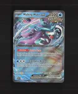 Walking Wake ex SVP 127 Scarlet & Violet Black Star Promo Holo Pokemon Card DMG - Image 1