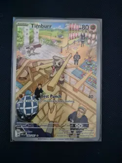 Pokemon TCG Timburr Holo Illustration Rare Card S&V Twilight Masquerade 183/167 - Image 1