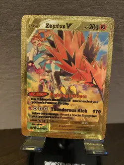 Zapdos Foil Metal Pokemon Pokemon Fan Art Collectible Card Trading - Image 1