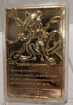 Mewtwo Nintendo Pokemon 23K Gold Plated Trading Card Burgerking 1999 Promo - Image 2