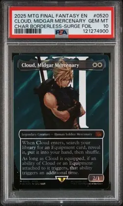 PSA 10 GEM MINT Cloud, Midgar Mercenary 0520 Surge Foil Final Fantasy MTG - Image 1