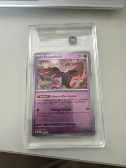 Pokemon Prismatic Evolutions Fezandipiti 045/131 Master Ball Reverse Holo PSA 9 - Image 1