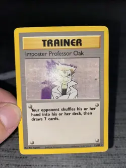 Carte Pokemon Imposter Professor Oak 73/102 Rare Set De Base Wizard Anglais Occa - Image 3