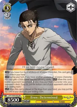 Weiss Schwarz - Attack On Titan Eren AOT/SX04-002 RR Card TCG Anime Manga - Image 1