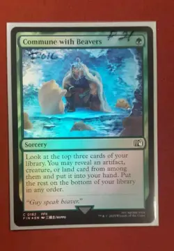 Commune With Beavers - 182 - Foil - FIN - NM - MTG Magic the Gathering - Image 1