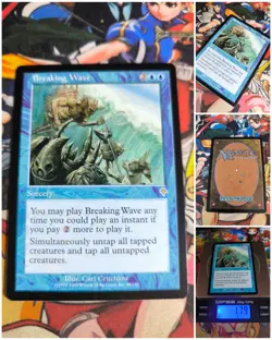 MTG Breaking Wave 🟨 🇬🇧 Nm Magic Invasion 2000 Rare Blue Og Deck Card - Image 1